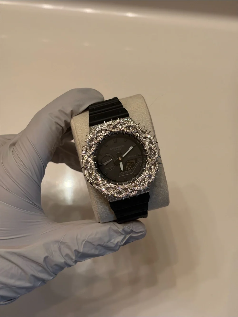 G-Shock Black Digital-Analog Watch with Silver Crystal Bezel